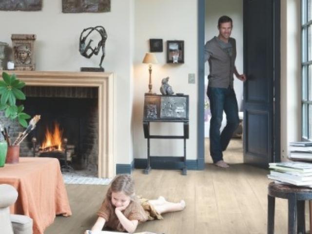 Stratifié Quickstep : IMPRESSIVE ULTRA  IMU1857 - Chêne aspect raboté beige 